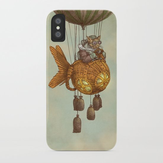 Around the World in the Goldfish Flyer iPhone Case