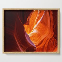 A Sculpture Of Nature Antelope Canyon Arizona Landscape Serving Tray