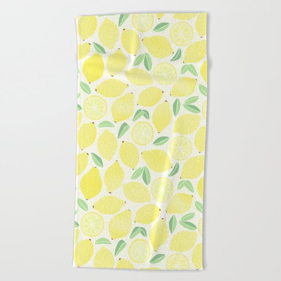 Summer Lemons Beach Towel