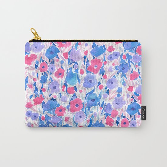 Flower Field Lilac Blue Carry-All Pouch