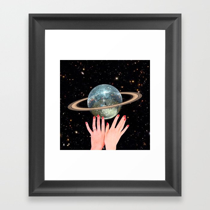 Saturn Disco Framed Art Print