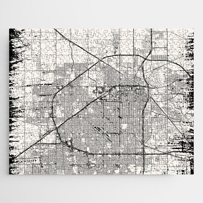 Lubbock Vintage City Map Jigsaw Puzzle