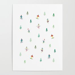 Winter Skiers Poster