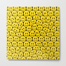 Funny Colorful Face Smile Emoticons seamless pattern Metal Print | Nineties, Graphicdesign, Repeat, Cute, Happiness, Smile, Silly, Patterns, Emotions, Smiles 
