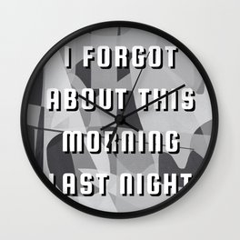 Morning and night fun typography Wall Clock