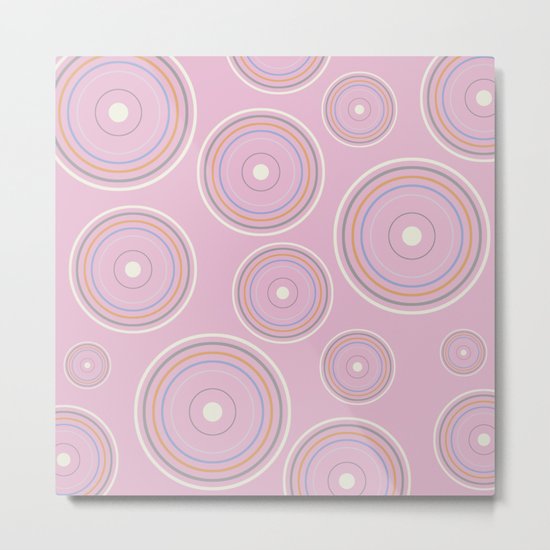 CONCENTRIC CIRCLES IN PINK (abstract pattern) Metal Print