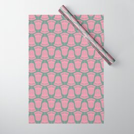 Ornament Bell Teal Pink Wrapping Paper