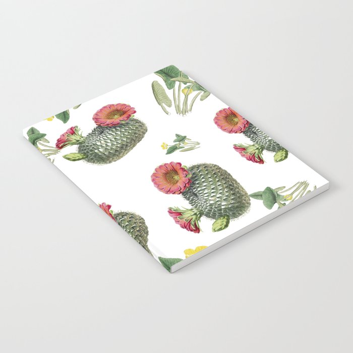 Spiny cactus flower and wild plants Notebook