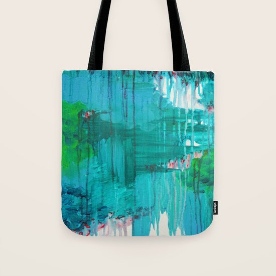 BLUE MONSOON - Stunning Rain Storm Dark Teal Clouds Navy Royal Blue Kelly Green Crimson Red Purple Tote Bag