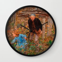 The Wood Gatherer, 1881 by Jules Bastien-Lepage Wall Clock