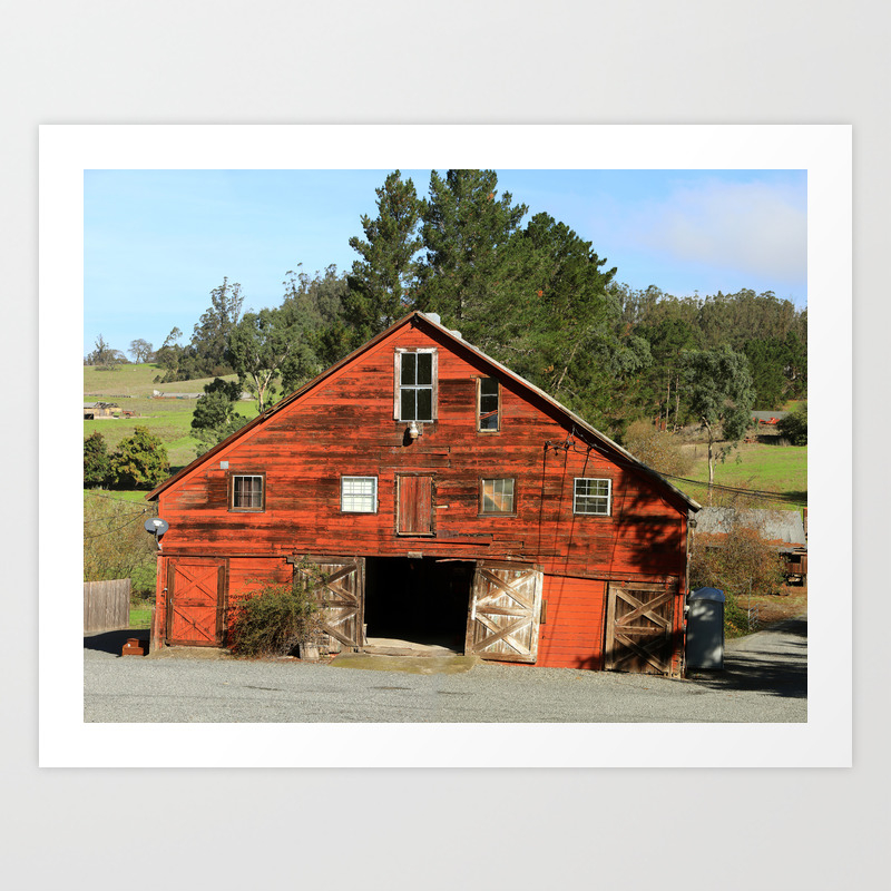 Old Red Barn Art Print By Photovault Society6