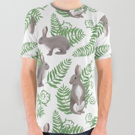 Rabbits and Ferns All Over Graphic Tee