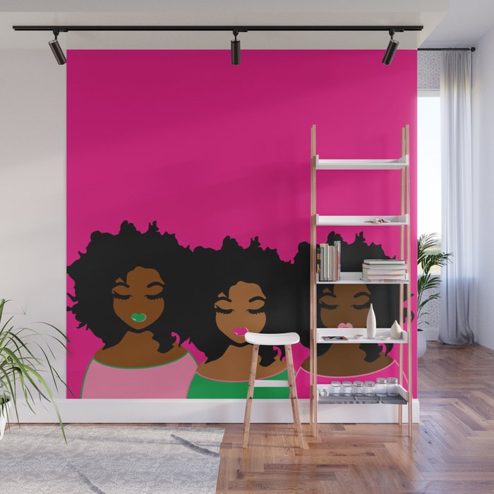 The Mane Tribe - Pink & Green  Wall Mural