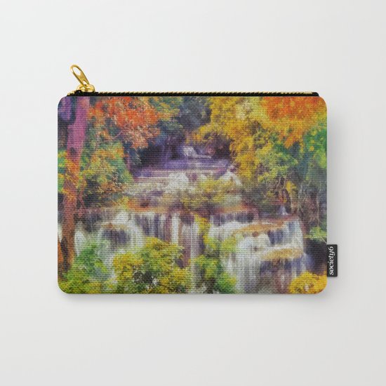 Autumn landscape with waterfall Carry-All Pouch