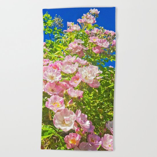 Sun Soaked Roses Beach Towel