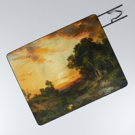 Thomas Moran - Sunset, Amagansett Picnic Blanket