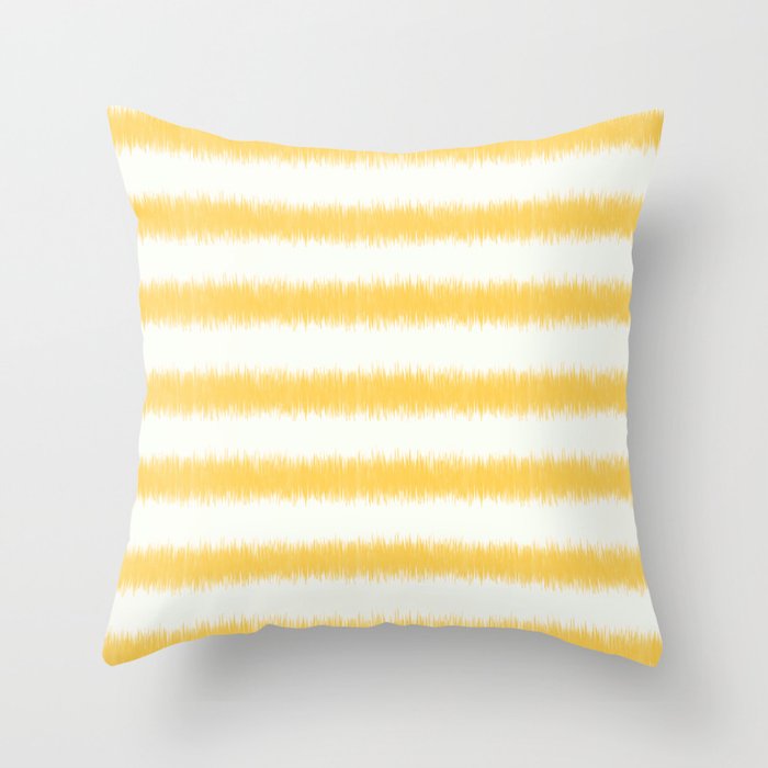 Ikat Stripe Yellow Throw Pillow
