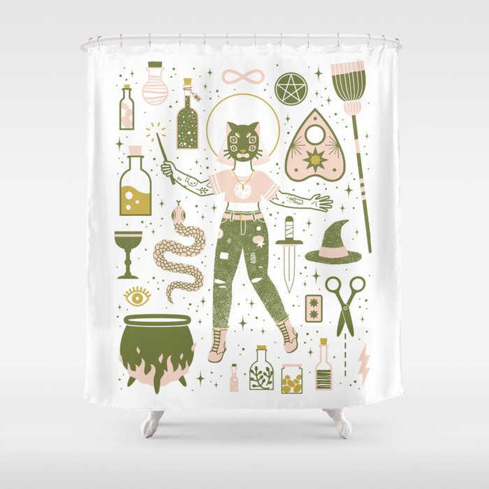 The Witch Shower Curtain By Camillechew Society6 The Witch Shower Curtain