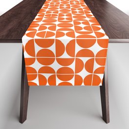 Mid Century Modern Geometric 04 Orange Table Runner