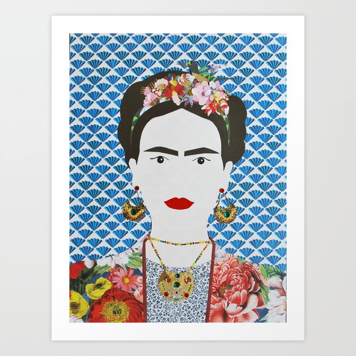 Frida Kahlo printed reproduction of an original papercraft illustration Art Print