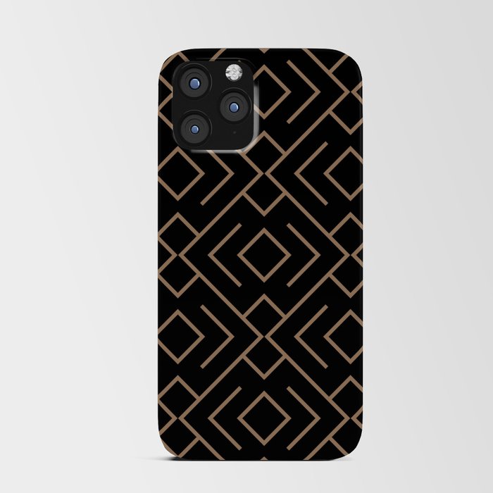 Black and Brown Geometric Shape Mosaic Pattern 4 Pairs Dulux 2022 Popular Colour Spiced Honey iPhone Card Case