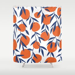 Tropical seamless pattern with red oranges fruits Shower Curtain