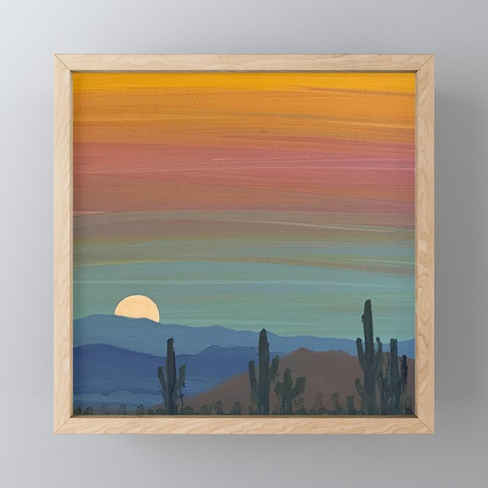 Arizona Moonrise Framed Mini Art Print