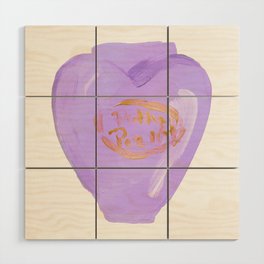 Pastel Purple Heart Toy Compact from the 90s Wood Wall Art