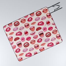Lips and Fangs Picnic Blanket