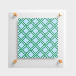 Classic Bamboo Trellis Pattern 221 Blue and Green Floating Acrylic Print