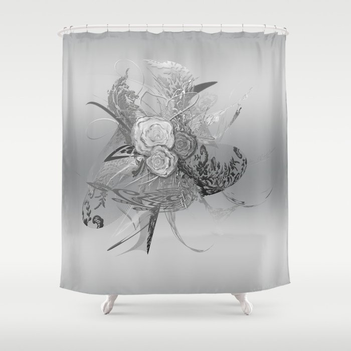 50 Shades of lace Silver Silver Shower Curtain
