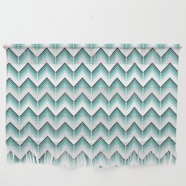 Green & White-colored Geometric waves design Wall Hanging