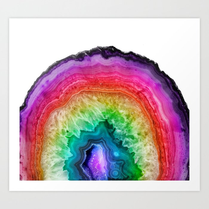 Rainbow Geode Art Print