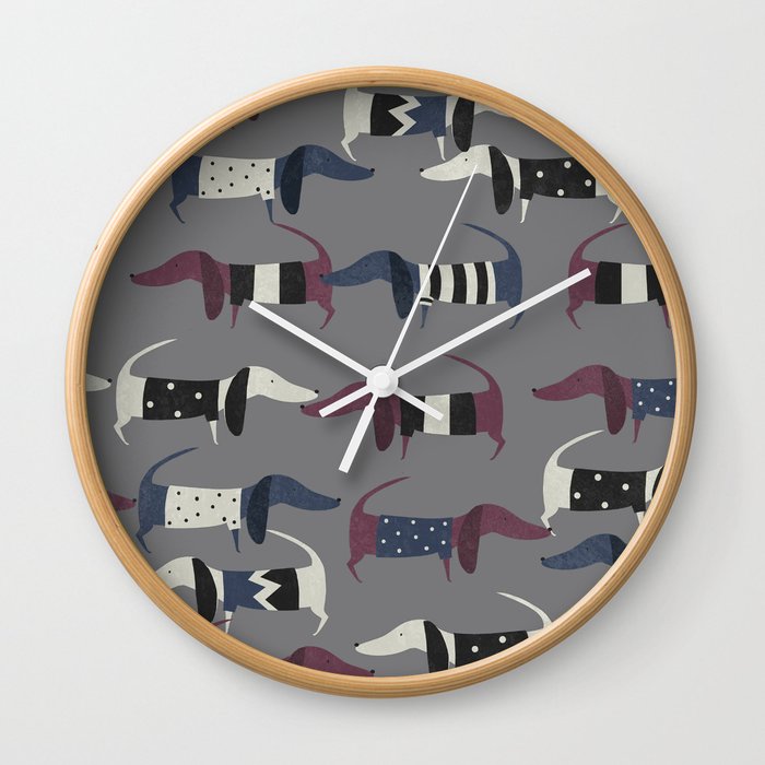 Dachshund hot dog  Wall Clock