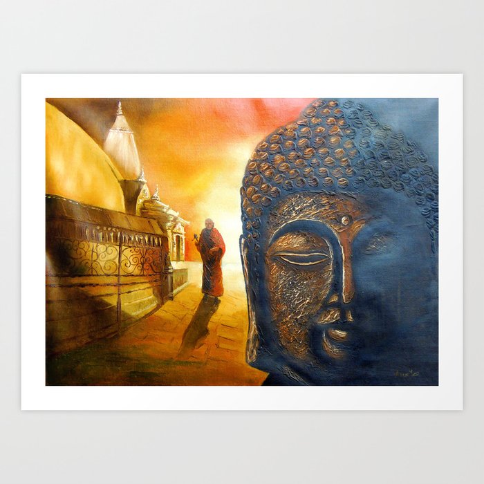 Lord Gautama Buddha Painting Art Print By Whimsyart Society6