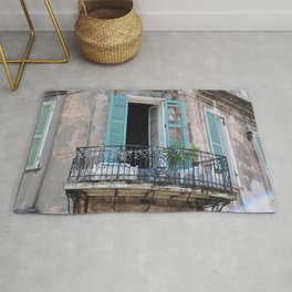 New Orleans French Quarter Balcony Area & Throw Rug