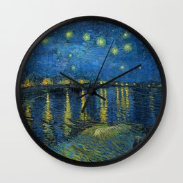 Starry Night Over The Rhone Wall Clock