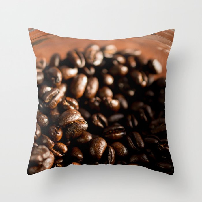 Morning roast, coffee beans Throw Pillow