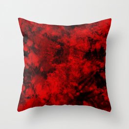 Black and Red Tie Dye Abstract Pattern Throw Pillow
