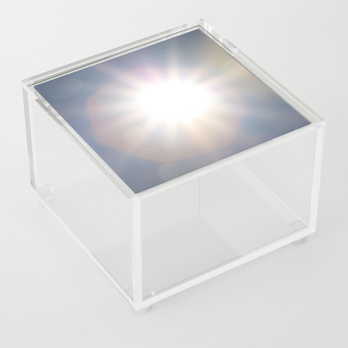 Lumina Solar Eclipse · White rays, pink and yellow shapes, aberrations · Abstract Photography Acrylic Box