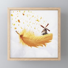 Air Feather • Yellow Feather I Framed Mini Art Print
