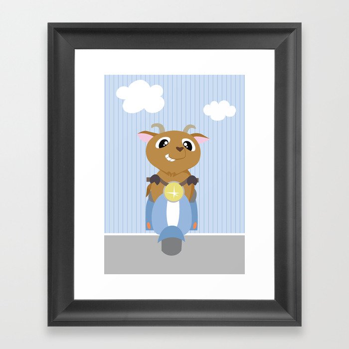Mobil series scooters goat Framed Art Print