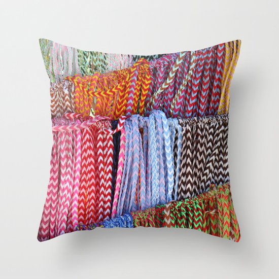Color threads Throw Pillow