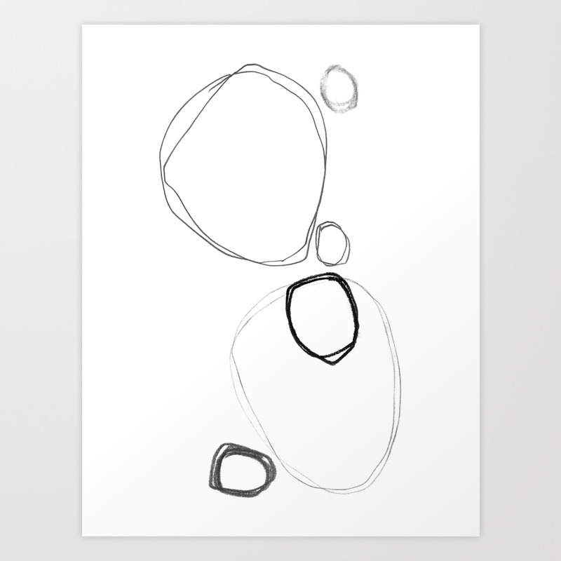 Six Stones Minimalist Abstract Line Drawing Art Print By Mininst Society6