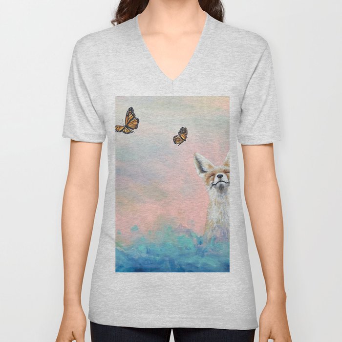 Foxy Vibes V Neck T Shirt