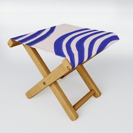 Abstract Navy Blue Lines Folding Stool
