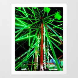 Glowing Ferris Wheel Art Print