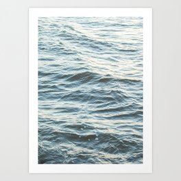 Calm Blue Ocean Waves Photo | Peaceful Sea Travel Photography Wall Art Print In Holland Europe Art Print