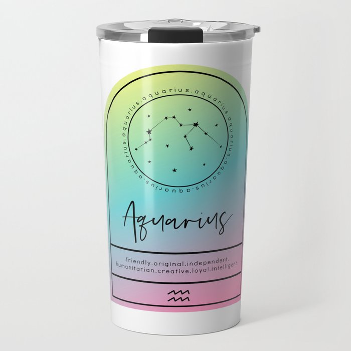 Aquarius Zodiac | Gradient Arch Travel Mug