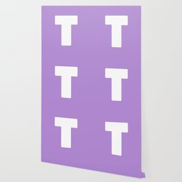 T (White & Lavender Letter) Wallpaper